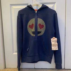 Butter girls rhinestone emoji hoodie